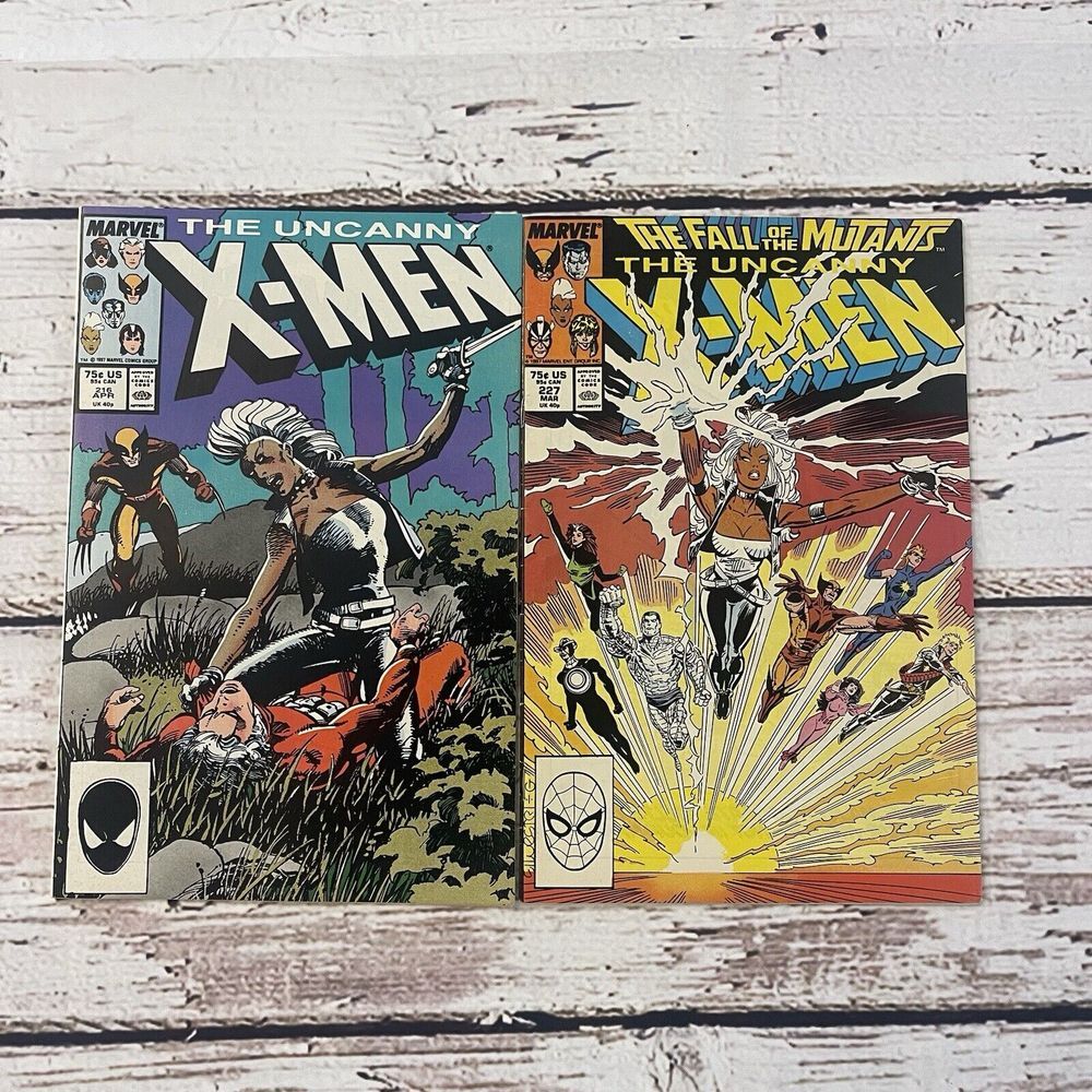 Uncanny X-Men #227 & 216 Marvel 1988 Forge & Freedom Force Appearances Comic Lot
